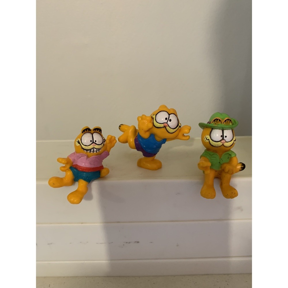 Lot Of 3 Vintage Garfield PVC Figures 1980s United Feature Syndicate